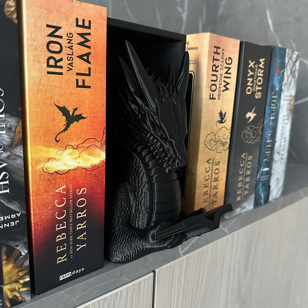Olvasó Sárkány Könyvtámasz - Fantasy Dekoráció
