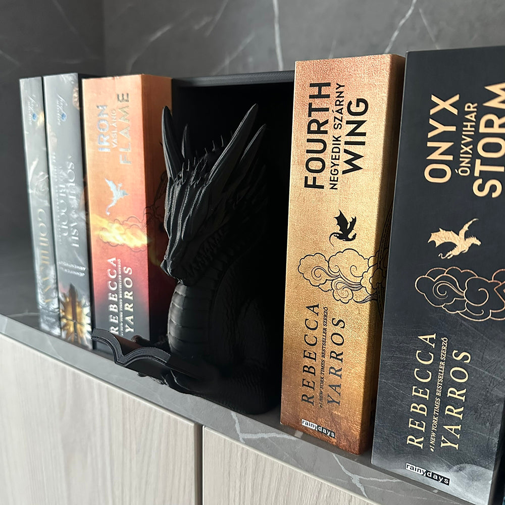 Olvasó Sárkány Könyvtámasz - Fantasy Dekoráció