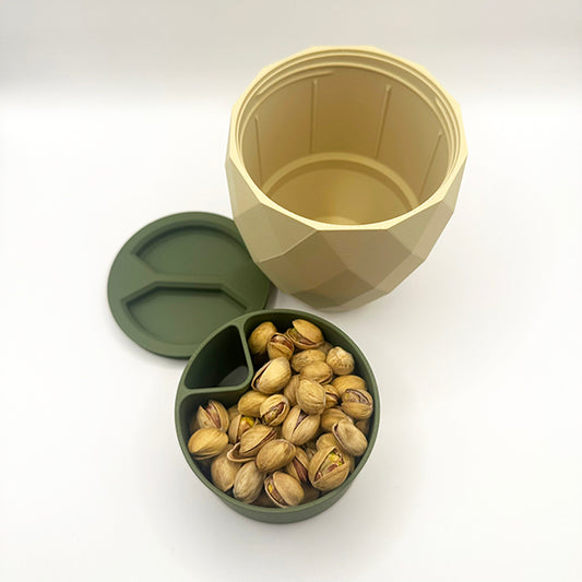 Pisztáciatartó héjgyűjtő rekesszel