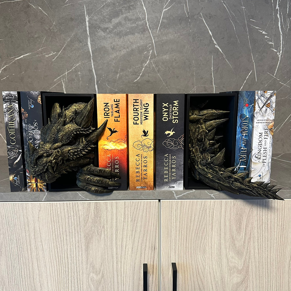Sárkány Könyvtámasz - Fantasy Dekoráció